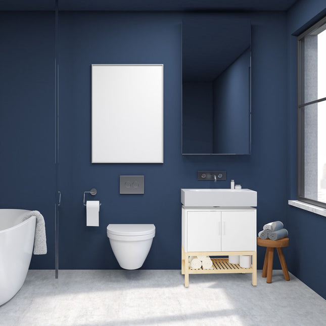 Washbasin cabinet with shelf