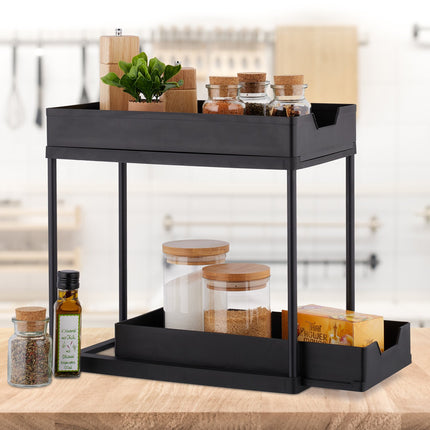 Washbasin shelf with 2 shelves