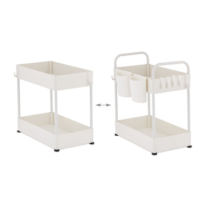 Washbasin shelf with 2 shelves