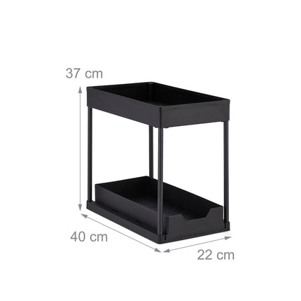 Washbasin shelf with 2 shelves
