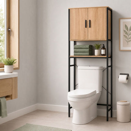 Washer Cabinet with Doors, Wood-Effect Finish, MDF & Metal