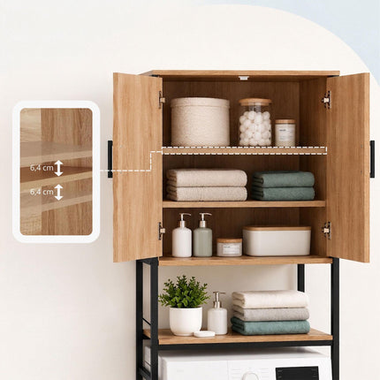 Washer Cabinet with Doors, Wood-Effect Finish, MDF & Metal