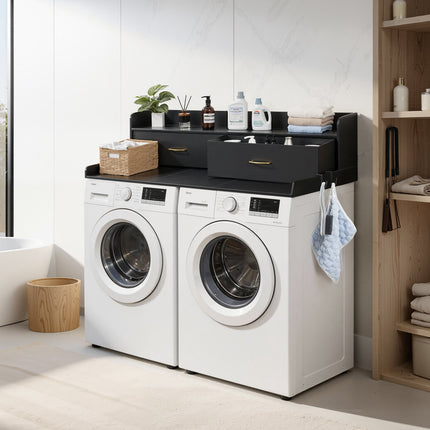 Washer Dryer Countertop 137 x 69.9 cm, 2 Drawers, Shelf