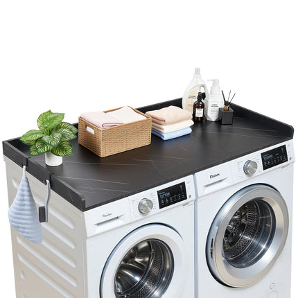 Washer Dryer Countertop 137x69.9 cm, Hooks, Edge, Black