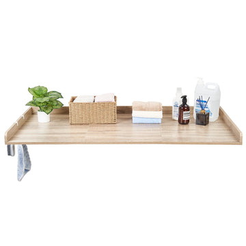 Washer Dryer Countertop 137 x 69.9 cm, Oak, 2 Hooks