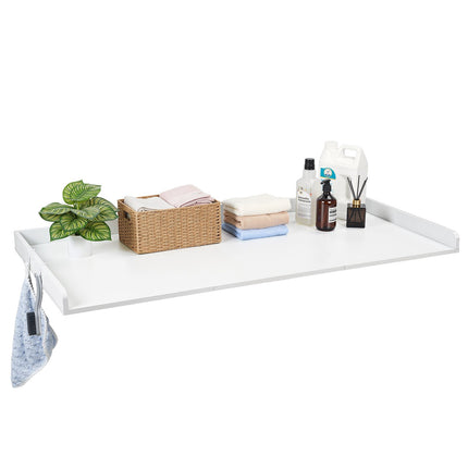 Washer Dryer Countertop 137 x 69.9 cm, White, Hooks