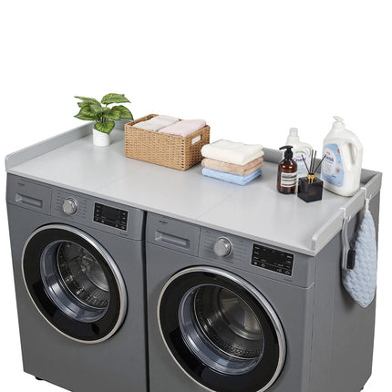 Washer Dryer Countertop 137 x 69.9 cm, Wood, Hooks