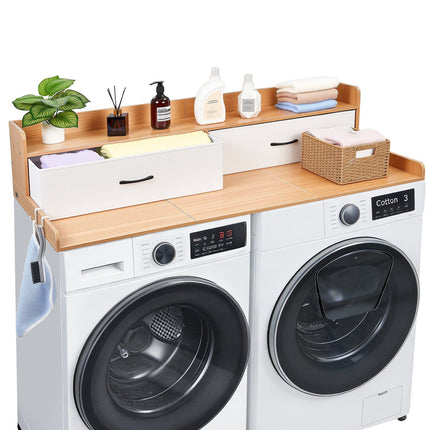 Washer Dryer Countertop with Shelf, 2 Drawers, Hooks