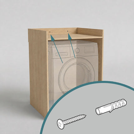 Washing Machine Cabinet, Engineered Wood, Light Brown