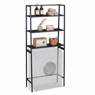 Washing Machine Over-Shelf, 3-Tier Storage Unit, Black