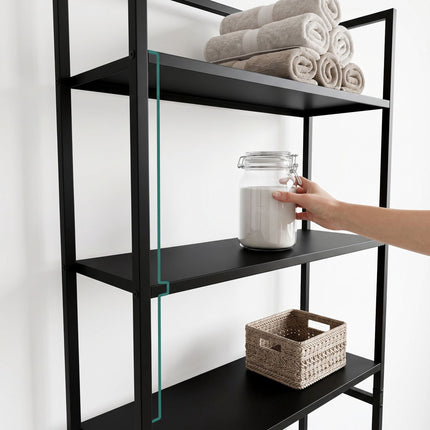 Washing Machine Over-Shelf, 3-Tier Storage Unit, Black