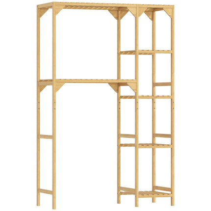 Washing Machine Shelf, Bamboo, 7 Adjustable Shelves, Space-Saving