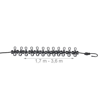 Washing line with 12 pegs set of 3