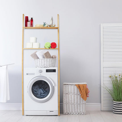 Washing machine shelf in bamboo