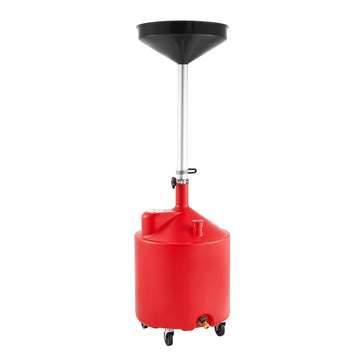 Waste Oil Drain Tank, 18 Gallon, Adjustable Height, Wheels
