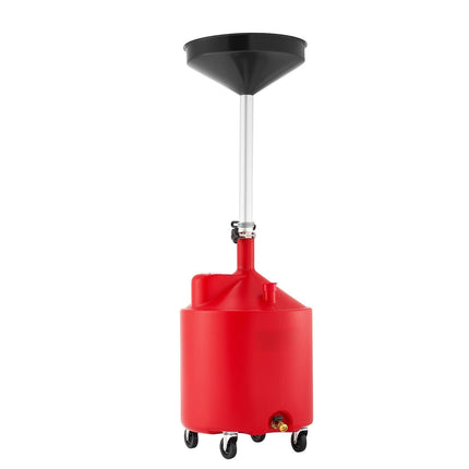 Waste Oil Drain Tank, 18 Gallon, Adjustable Height, Wheels