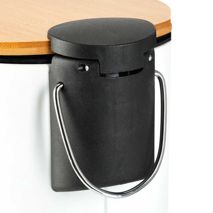 Waste container for bathroom 3 liters with bamboo lid