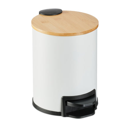 Waste container for bathroom 3 liters with bamboo lid