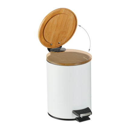 Waste container for bathroom 3 liters with bamboo lid
