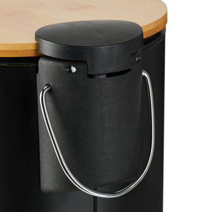 Waste container for bathroom 3 liters with bamboo lid