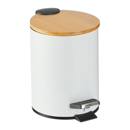 Waste container for bathroom 3 liters with bamboo lid