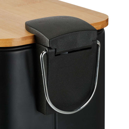Waste container for bathroom 5 liters with bamboo lid