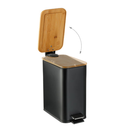 Waste container for bathroom 5 liters with bamboo lid