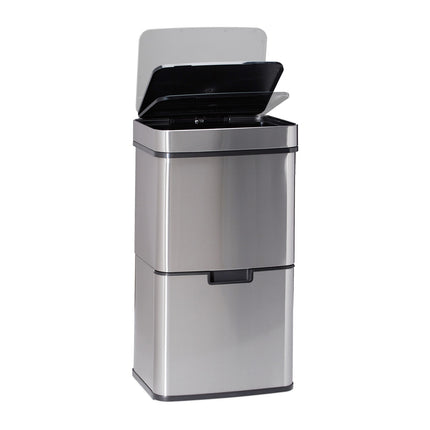 Waste sorting system 3-fold with sensor