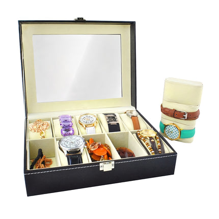 Watch organizer with 10 compartments