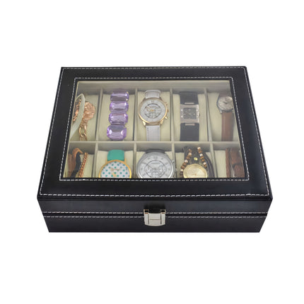 Watch organizer with 10 compartments