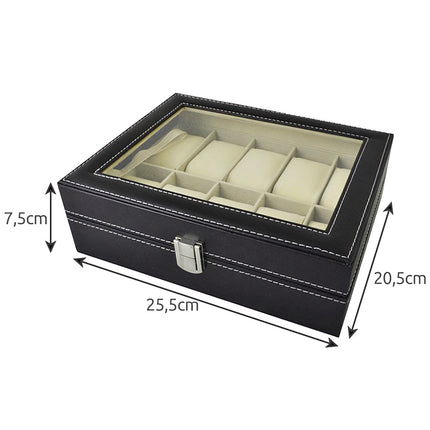 Watch organizer with 10 compartments
