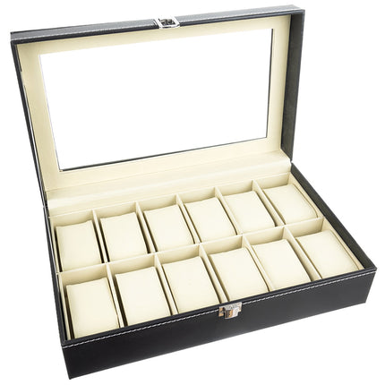 Watch organizer with 12 compartments