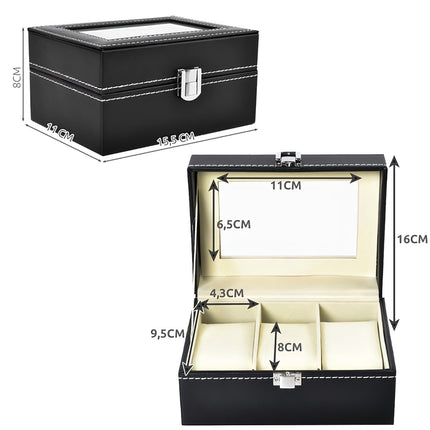 Watch organizer with 3 compartments