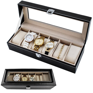 Watch organizer with 6 compartments