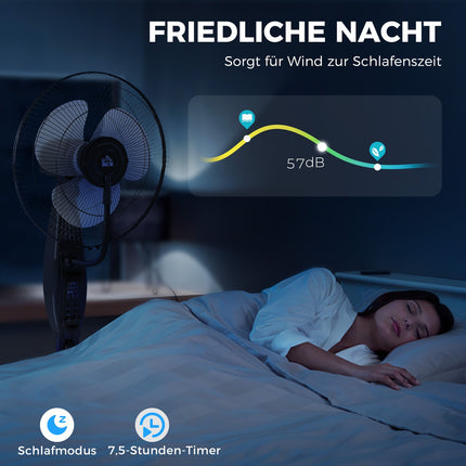 Oscillating pedestal water fan with mist, remote control, timer, 3.2L tank