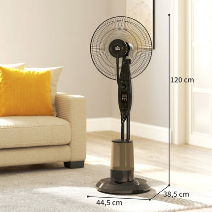 Oscillating pedestal water fan with mist, remote control, timer, 3.2L tank