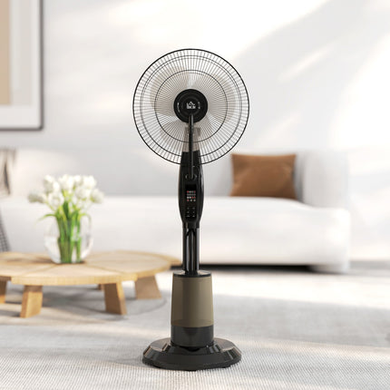 Oscillating pedestal water fan with mist, remote control, timer, 3.2L tank