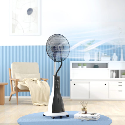 Water cooling fan with fog, remote control & 3L tank, 90W, 125cm
