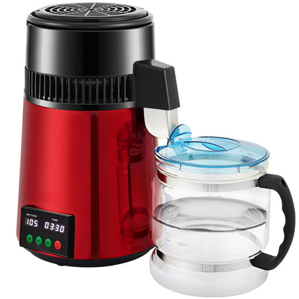 Water Distiller 4L, 750W, Glass Carafe, Timer Display