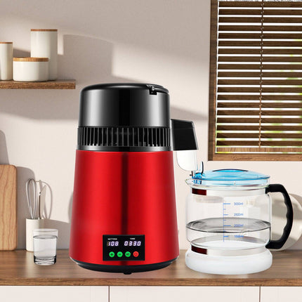 Water Distiller 4L, 750W, Glass Carafe, Timer Display