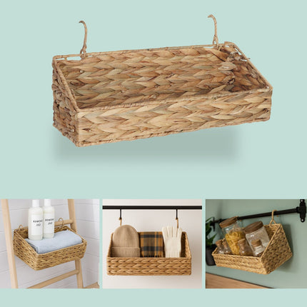 Water Hyacinth Hanging Storage Basket – Woven Wall Design