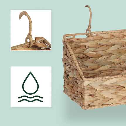 Water Hyacinth Hanging Storage Basket – Woven Wall Design