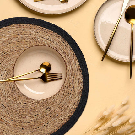 Water Hyacinth Placemats, Set of 6, Round Design