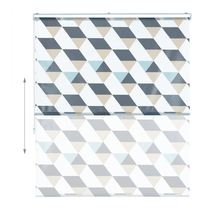 Water-Repellent Bath Roller Blind, Geometric Design