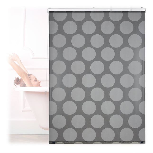 Water-Repellent Bath Roller Blind with Dot Pattern