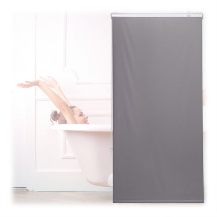 Water-Repellent Bathroom Roller Blind, Grey