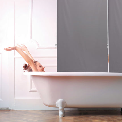 Water-Repellent Bathroom Roller Blind, Grey