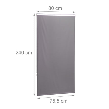 Water-Repellent Bathroom Roller Blind, Grey