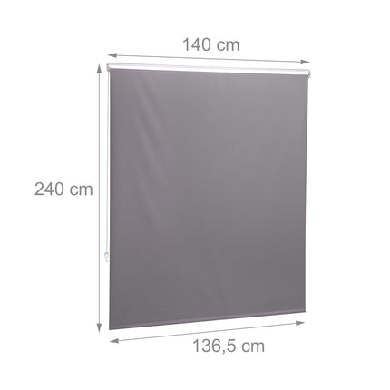 Water-Repellent Bathroom Roller Blind, Grey, Space-Saving