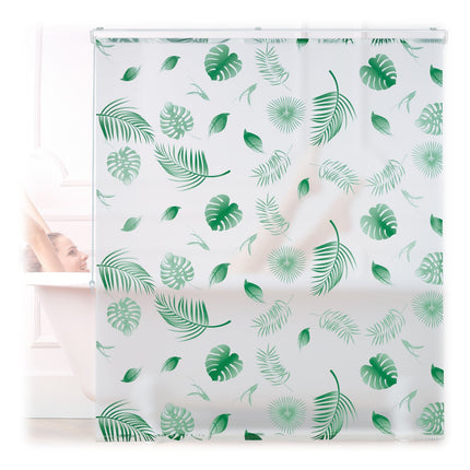 Water-Repellent Leaf Pattern Bath Roller Blind